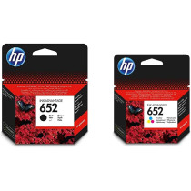 Hp 652 Black Original Ink Cartridge F6V25Ae & Hp 652 Tri-Color Original Ink Cartridge F6V24Ae