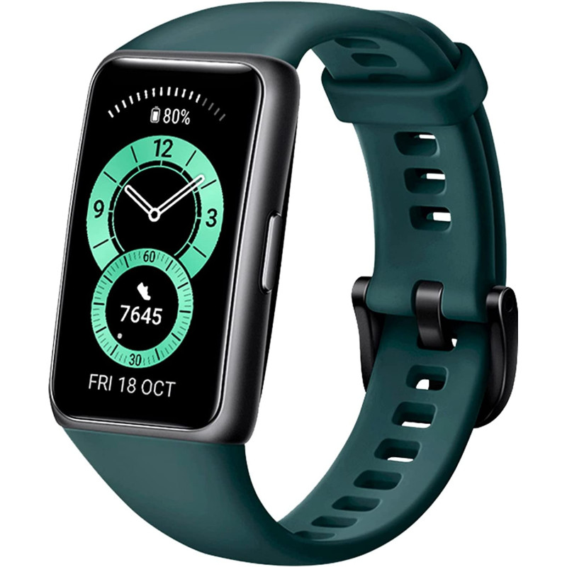 Huawei Band 6, All-Day Spo2 Monitoring, 1.47" Fullview Display, 2-Week Battery Life, Fast Charging, Heart Rate Monitoring, Sleep Tracking, 96 Workout Modes, Message Reminder - Forest Green
