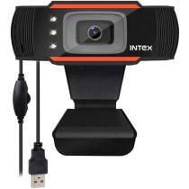 INTEX IT WEB CAM 09 for PC Laptop with Microphone, 3D Night Light Vision, Adjustable Back Clip, USB Connectivity Webcam Compatible with Window 7/8/10/11, MacOS 12.0, Chrome OS 96.0.4664 or above
