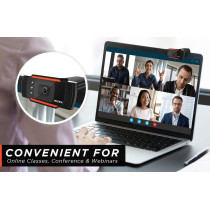 INTEX IT WEB CAM 09 for PC Laptop with Microphone, 3D Night Light Vision, Adjustable Back Clip, USB Connectivity Webcam Compatible with Window 7/8/10/11, MacOS 12.0, Chrome OS 96.0.4664 or above