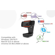 INTEX IT WEB CAM 09 for PC Laptop with Microphone, 3D Night Light Vision, Adjustable Back Clip, USB Connectivity Webcam Compatible with Window 7/8/10/11, MacOS 12.0, Chrome OS 96.0.4664 or above