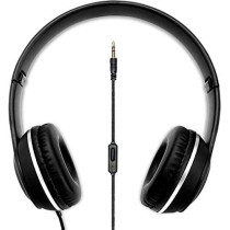 INTEX ROAR 101 3.5mm Wired Noise Cancelling Nylon Braided Foldable Headphone Headset with Mic for Mobile, Laptop (Black)