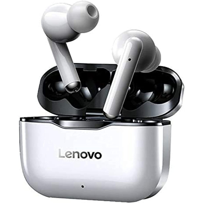 Lenovo Lenovo Lp1 True Wireless Sports Bluetooth In-Ear Headphones With Mic And 300Mah Charging Case White/Black