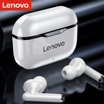 Lenovo Lenovo Lp1 True Wireless Sports Bluetooth In-Ear Headphones With Mic And 300Mah Charging Case White/Black