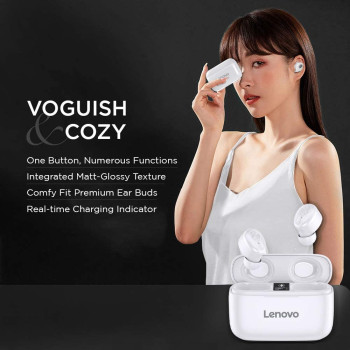 Lenovo True Wireless Stereo In-Ear Earphone HT18 (White)