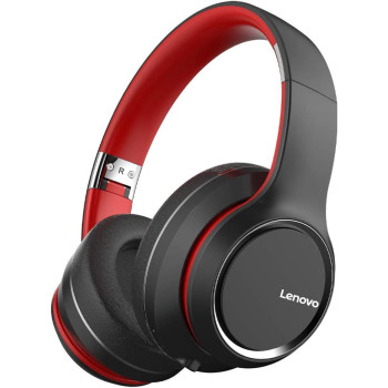 Lenovo Wireless Bluetooth 5.0 Foldable Noise-cancelling Stereo Over Ear Headphone with 3.5mm Aux Cable for Mobile phones, Tablets, Laptops and PCs HD200 (Black)