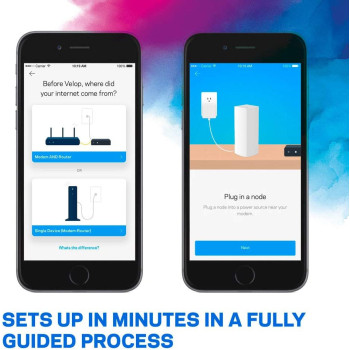 Linksys WHW0302 Velop Tri-Band Whole Home Wi-Fi Mesh System Router, White, Pack Of 2