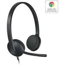 Logitech C922 Pro Stream Webcam, HD 1080p/30fps or HD 720p/60fps Hyperfast Streaming, Stereo Audio, Black & H340 Wired Headset, Stereo Headphones - Black