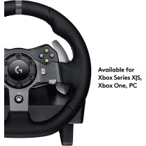 Logitech G920 Driving Force Racing Wheel and Floor Pedals, Real Force Feedback, Stainless Steel Paddle Shifters, Leather Steering Wheel Cover for Xbox Series X/S, Xbox One, PC, Mac - Black