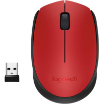 Logitech M171 Wireless Mouse, 2.4 GHz with USB Mini Receiver, Optical Tracking, 12-Months Battery Life, Ambidextrous PC/Mac/Laptop - Red