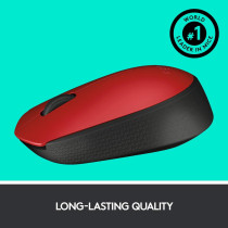 Logitech M171 Wireless Mouse, 2.4 GHz with USB Mini Receiver, Optical Tracking, 12-Months Battery Life, Ambidextrous PC/Mac/Laptop - Red