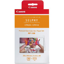 Canon 2 Pack Canon RP-108 High-Capacity Color Ink/Paper Set Designed for SELPHY CP910/CP820/CP1200 Printers