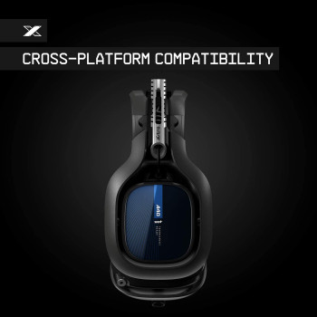 ASTRO Gaming A40 TR Wired Gaming Headset, Audio V2, Dolby ATMOS, 3.5mm Audio Jack, Swappable Mic, Black/Blue