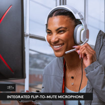 Astro A10 Gaming Wired Headset Gen 2 with Flip-to-Mute Microphone, 32 mm Drivers, Compatible with Playstation, PC - White