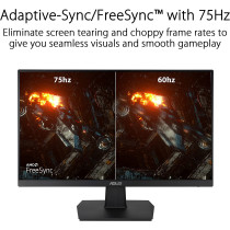 ASUS ASUS 23.8" 1080P Monitor (VA247HEY) - Full HD, 75Hz, 1ms, Adaptive-Sync/FreeSync, Eye Care, Low Blue Light, Flicker Free, HDMI, DVI, VGA, VESA Wall Mountable, Frameless
