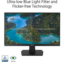 ASUS ASUS 23.8" 1080P Monitor (VA247HEY) - Full HD, 75Hz, 1ms, Adaptive-Sync/FreeSync, Eye Care, Low Blue Light, Flicker Free, HDMI, DVI, VGA, VESA Wall Mountable, Frameless