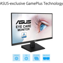 ASUS ASUS 23.8" 1080P Monitor (VA247HEY) - Full HD, 75Hz, 1ms, Adaptive-Sync/FreeSync, Eye Care, Low Blue Light, Flicker Free, HDMI, DVI, VGA, VESA Wall Mountable, Frameless