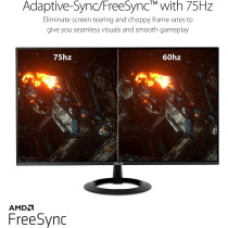 ASUS ASUS 23.8" 1080P Monitor (VZ24EHE) - Full HD, IPS, 75Hz, 1ms, Adaptive-Sync/FreeSync, Low Blue Light, Free, Ultra-Slim, VESA Mountable, Frameless, HDMI, VGA