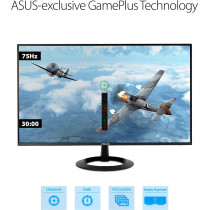 ASUS ASUS 23.8" 1080P Monitor (VZ24EHE) - Full HD, IPS, 75Hz, 1ms, Adaptive-Sync/FreeSync, Low Blue Light, Free, Ultra-Slim, VESA Mountable, Frameless, HDMI, VGA