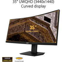 ASUS Asus TUF Gaming VG35VQ 35" Curved HDR Monitor 100Hz UWQHD (3440 X 1440) 1ms FreeSync Eye Care DisplayPort HDMI USB HDR10