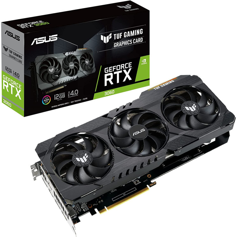 ASUS TUF Gaming NVIDIA GeForce RTX 3060 V2 Graphics Card, 12 GB GDDR6, HDMI 2.1, Display Port 1.4 a