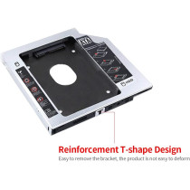 Yabuy 9.5mm CD-ROM Drive Hard Disk Caddy 2.5 inch HDD/SSD Bracket with SATA3 Interface Aluminum Magnesium Alloy Shell for Laptop