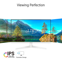 ASUS VY249HE-W 23.8" 1080P Monitor - White, Full HD, 75Hz, HDMI, VGA Frameless VESA Wall Mountable