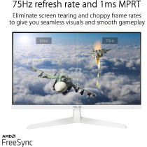 ASUS VY249HE-W 23.8" 1080P Monitor - White, Full HD, 75Hz, HDMI, VGA Frameless VESA Wall Mountable