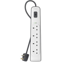 Belkin Belkin 4 Way/4 Plug Surge Protection Strip With 2 Meters Cord Length - Heavy Duty Electrical Extension Socket