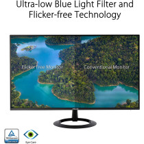 ASUS ASUS 27" 1080P Monitor (VZ27EHE) - Full HD, IPS, 75Hz, 1ms, Adaptive-Sync/FreeSync, Low Blue Light, Free, Ultra-Slim, VESA Mountable, Frameless, HDMI, VGA