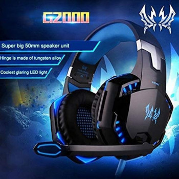 Kotion Each G2000 Gaming Headset, Surround Stereo Gaming Headphones with Noise Cancelling Mic, LED Lights & Soft Memory Earmuffs, Works with PS4, Nintendo Switch, PC Mac Computer Games -Red