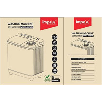 Impex WM 4205 12 KG Semi Automatic Washing Machine With Transparent Window View Air Turbo 6.5 KG Spin Capacity Temperature Resistance Wash Buzzer Soack Function