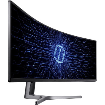 SAMSUNG Odyssey CRG Series 49-Inch Dual QHD (5120x1440) Gaming Monitor, 120Hz, Curved, QLED, HDR, Height Adjustable Stand, Radeon FreeSync (LC49RG90SSNXZA)