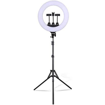 Shopdeals 18in Ring Light with Tripod Stand for Selfie Makeup Live Stream and YouTube Video Dimmable LED Camera