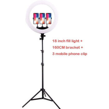 Shopdeals 18in Ring Light with Tripod Stand for Selfie Makeup Live Stream and YouTube Video Dimmable LED Camera