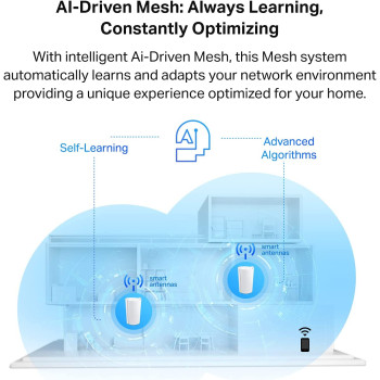 TP-Link AX6600 Deco Tri-Band WiFi 6 Mesh System(Deco X90) - Covers up to 6000 Sq.Ft, Replaces Routers and Extenders, AI-Driven and Smart Antennas, 2-Pack