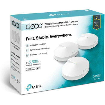 TP-Link Deco M5 AC1300 Smart Home Mesh Wi-Fi Router, White (Pack of 3)