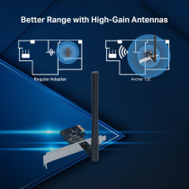 TP-Link PCIe WiFi Card AC600 for Desktop PC, Dual Band Wireless Internal Network Card(Archer T2E) High-Gain Antenna, MU-MIMO, WPA3, Low Profile, Supports Windows 10/11