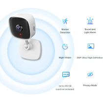 TP-Link Tapo Mini Smart Security Camera, Indoor CCTV, Works with Alexa&Google Home, No Hub Required, 3MP(2304 x 1296) High Definition, 2-Way Audio, Night Vision, SD Storage, Device Sharing(Tapo C110)