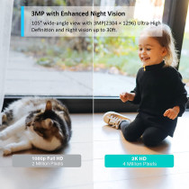 TP-Link Tapo Mini Smart Security Camera, Indoor CCTV, Works with Alexa&Google Home, No Hub Required, 3MP(2304 x 1296) High Definition, 2-Way Audio, Night Vision, SD Storage, Device Sharing(Tapo C110)