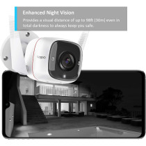 TP-Link Tapo Outdoor Security Camera/CCTV, Weatherproof, 3MP, Built-in Siren with Night Vision, 2-way Audio (Tapo C310)