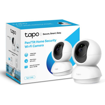 TP-Link Tapo Pan/Tilt Smart Security Camera, Indoor CCTV, 360deg Rotational Views, Works with Alexa&Google Home, No Hub Required, 1080p, 2-Way Audio, Night Vision, SD Storage, Device Sharing(Tapo C200)