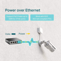 TP-Link TL-SF1005P V2 5 Port Fast Ethernet PoE Switch 4 PoE+ Ports @67W Desktop Plug & Play Sturdy Metal w/Shielded Ports Fanless Limited Lifetime Protection Extend & Priority Mode