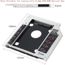 Universal Hard Drive Caddy Tray, 9.5mm 2nd 2.5 inch SATA HDD SSD Hard Drive Tray Replacement, DVD CD ROM Optical Drive Caddy Tray Adapter for DELL HP Lenovo ThinkPad ACER ASUS Laptop