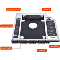 Universal Hard Drive Caddy Tray, 9.5mm 2nd 2.5 inch SATA HDD SSD Hard Drive Tray Replacement, DVD CD ROM Optical Drive Caddy Tray Adapter for DELL HP Lenovo ThinkPad ACER ASUS Laptop