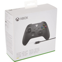 Microsoft Xbox Black Wireless Controller with Cable for PC (UAE Version)