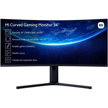 Xiaomi Curved Gaming Monitor 34 Inch 21:9 Bring Fish Screen 1500R Curvature, Black, Xm700001, BHR4269Gl
