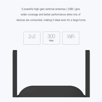 Xiaomi Mi Wi-Fi Range Extender Pro Wifi Repeater, Network Expander, 2x2 External Antenna with Enhanced Wi-Fi Coverage up to 300Mbps, Connects up to 16 devices, Easy Plug & Play - Black