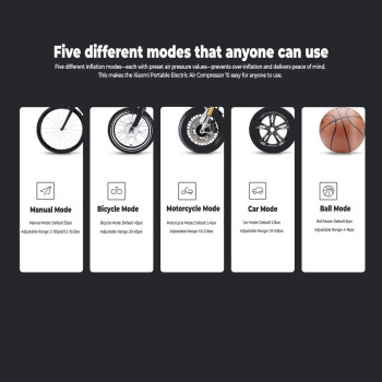 Xiaomi Portable Smart Digital Air Pressure 1s Detection Electric Inflator Pump, 124 x 71 x 45.3 mm, black, OB02754, XM-APUMP-1S-GR