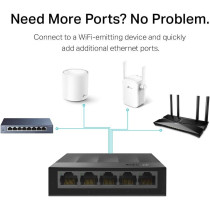 TP-Link Litewave 5 Port Gigabit Ethernet Switch | Desktop Ethernet Splitter | Plastic Case | Unshielded Network Switch | Plug & Play | Fanless Quiet | Unmanaged (Ls1005G)